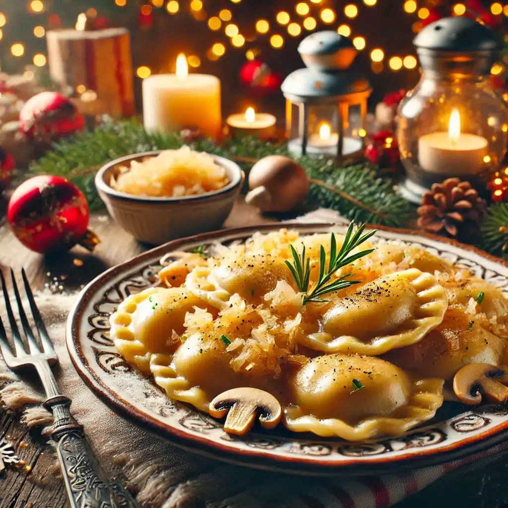 pierogi z kapustą i grzybami